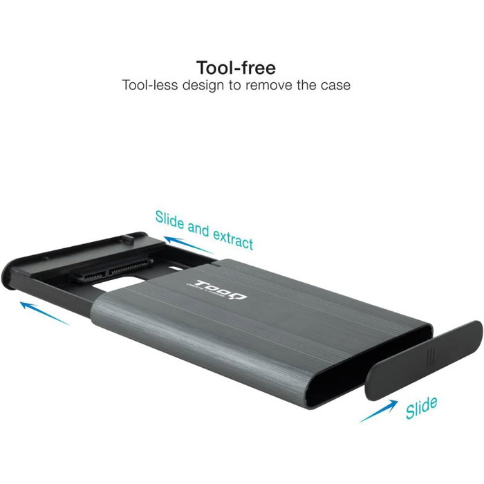 Tooq Caja Externa para Discos 2,5'' HDD/SSD TQE-2503G Gris